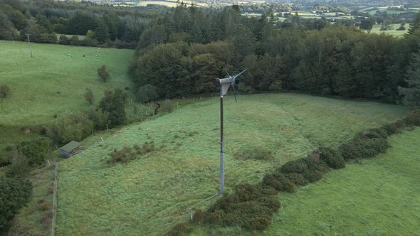 A Windmill In The Wicklow Mountain Used To Generate Green Energy To Power Up A Small Farm In Ireland
