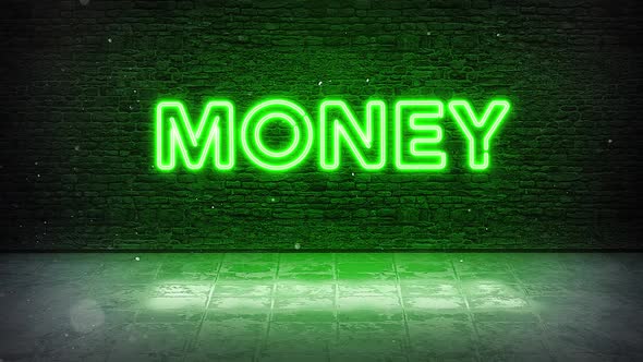 Money Neon Sign Green