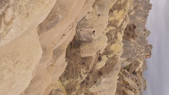 Vertical Video Cappadocia Landscape Aerial View