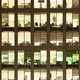 Timelapse of the exterior of an office block at night - VideoHive Item for Sale