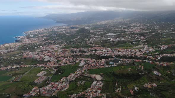 Aerial view of La Orotava valley in Tenerife, Canary Islands, Spain