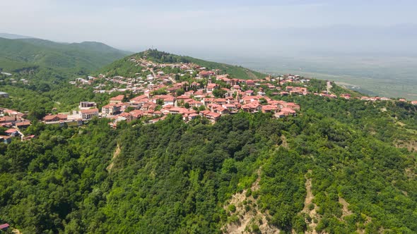 Aerial Panoramic hyperlapse of Sighnaghi City, Georgia 2021