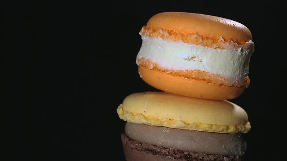 Traditional French Macaron Dessert, Delicious Confectionery Masterpiece, Closeup