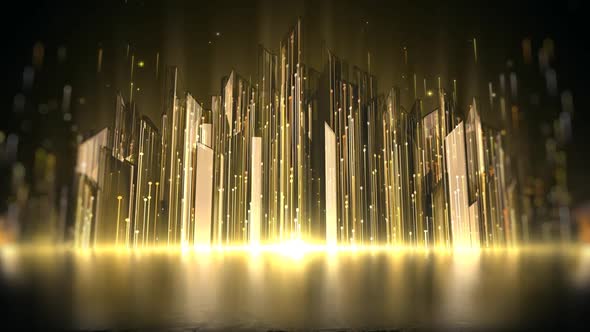 Gold Crystal Lights Background 8K alt