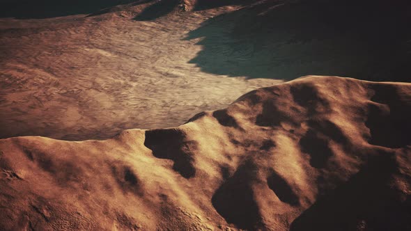 Aerial View of Red Desert with Sand Dune