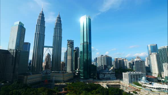 Petronas twin tower in the city at Malaysia