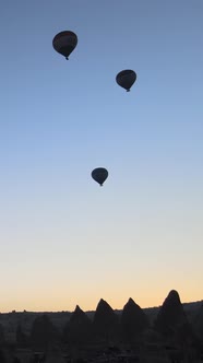 Cappadocia Turkey  Vertical Video of Balloon Launch