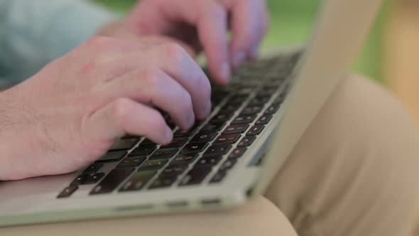 Hands Typing Laptop Lap