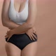 Chubby Caucasian Female in Underwear Appreciate Her Forms and Show Thumbs Up with Both Hands - VideoHive Item for Sale