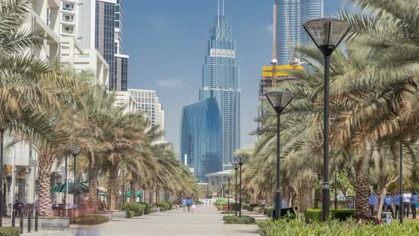 Timelapse View of Business Bay and Downtown Area of Dubai