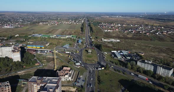 Highway To Enter The City. City ​​panorama