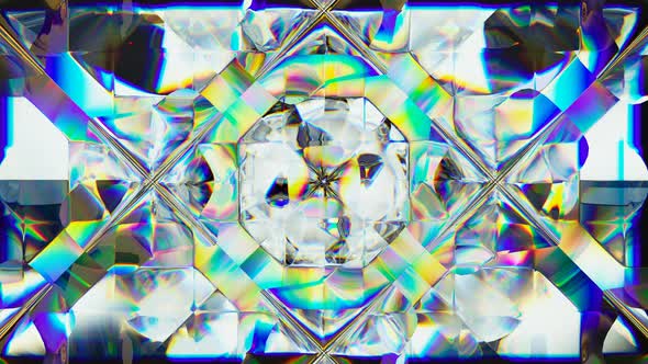 sparkling gemstone macro rotating seamless loop. kaleidoscope