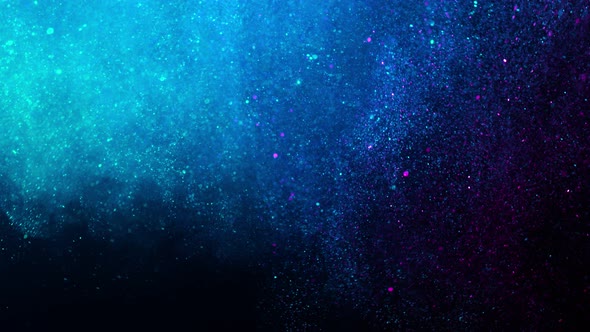Super Slow Motion Shot of Neon Glitter Background at 1000Fps