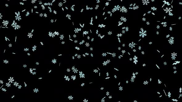 Abstract snowflakes endlessly fly.