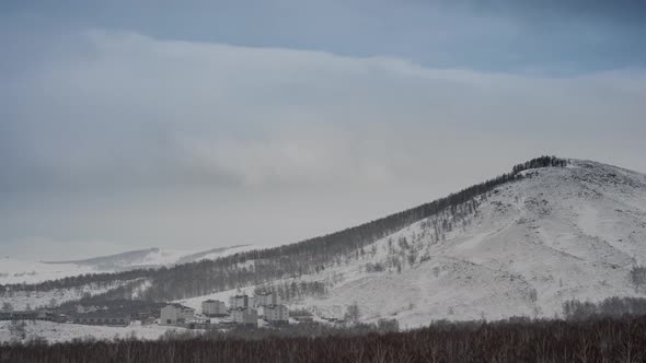 timelapse of cloud movement over the mountain