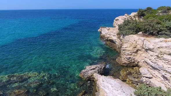 Rocky and Stony Seashore in Untouched Sea