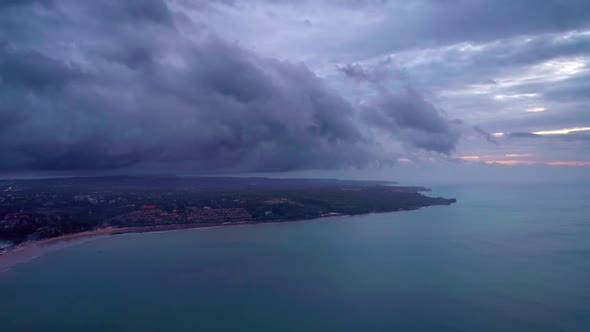 Aerial Dramatic Clouds Over An Exotic Island In The Indian Ocean