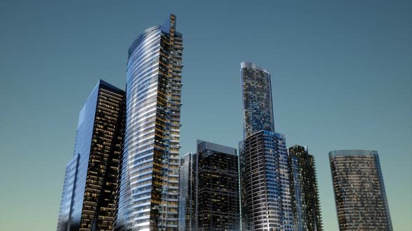 City Skyscrapers at Night