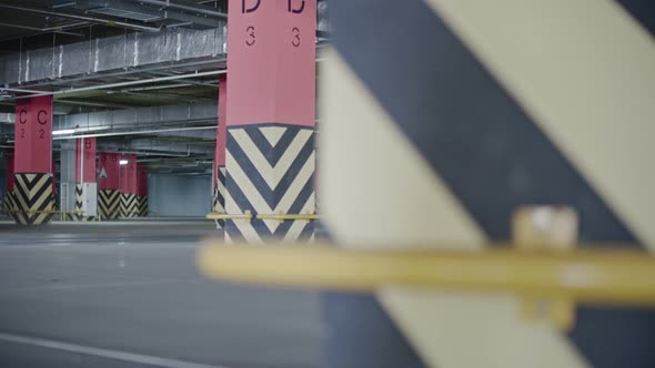 Car Driving Through Underground Parking