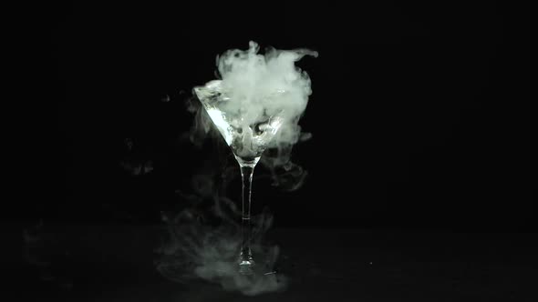 Glass of Martinis with the Effect of Dry Ice