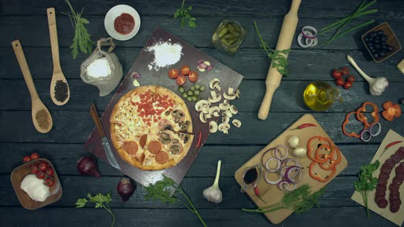 Pizza on Ecological Black Background