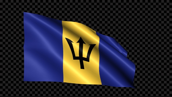 Barbados Flag Blowing In The Wind
