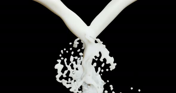 Milk Splash on Black Background alt