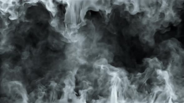 White Steam Spins and Rises From Bottom and Top