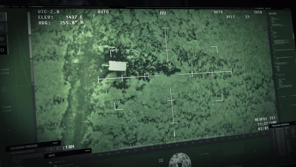Automated Combat Missile Weapon Interface Focuses On A Military Tank Vehicle alt