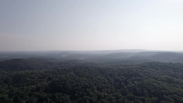 Arial drone view, flying over Garden of the Gods, Southern Illinois