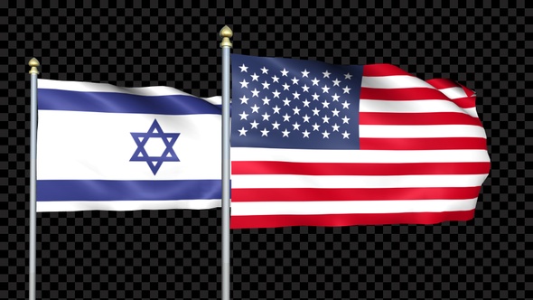 Israel And United States Two Countries Flags Waving.Mov