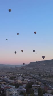 Cappadocia Turkey  Vertical Video of Balloon Launch