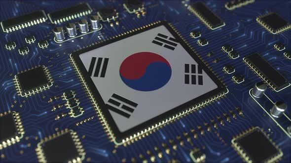 Flag of South Korea on the Operating Chipset