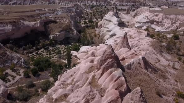 Drone footage of Cappadocia valley - Turkey