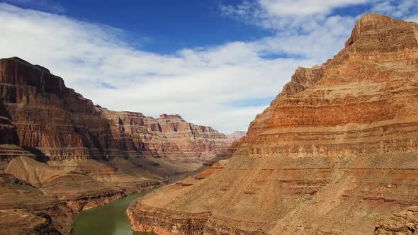 View of Grand Canyon Cliffs and Colorado River