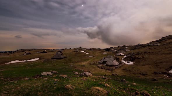 Night timelapse in the mountains