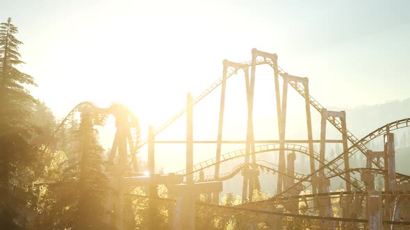 Old Roller Coaster at Sunset