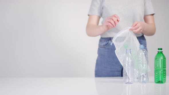 Plastic Bottles Getting Ready For Recycling