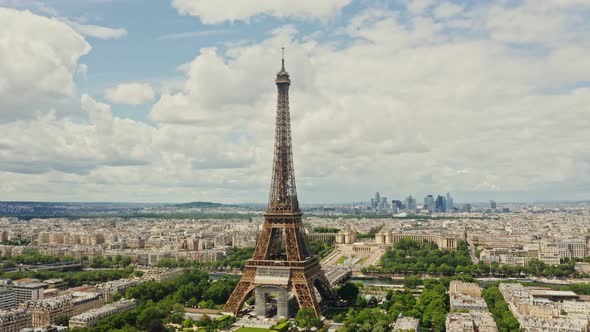 Closeup of the Eiffel Tower During Restoration