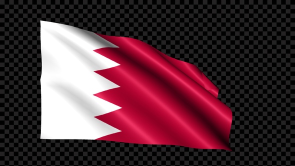 Bahrain Flag Blowing In The Wind