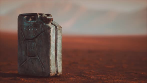 Old Rusty Fuel Canister in the Desert