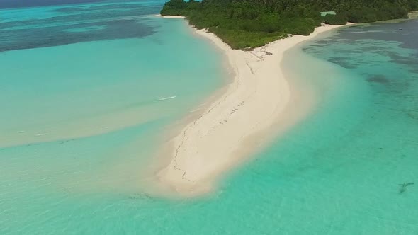 Drone abstract of marine bay beach by clear water and sand background