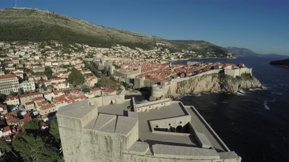 Aerial view of St. Lawrence Fortress in Dubrovnik