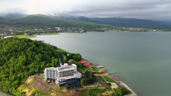 Aerial view of Zemplinska Sirava reservoir in Slovakia