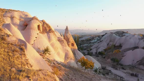 Rock Formations in White Valley Cappadocia Turkey