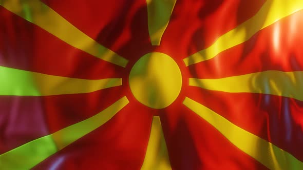 North Macedonia Flag with Edge Bump