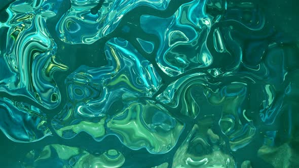 Abstract Background Cyan Color Shiny Marble Liquid animated