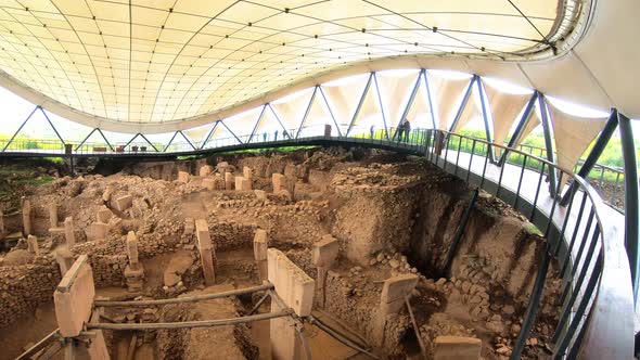 Gobeklitepe panaromic view. Gobeklitepe is an archaeological excavation site which is located near S