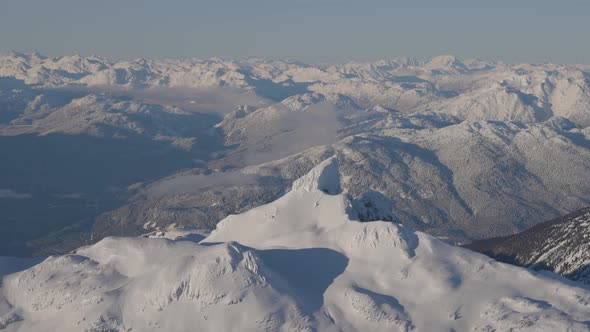 Aerial View From an Airplane of a Famous Mountain Peak Black Tusk