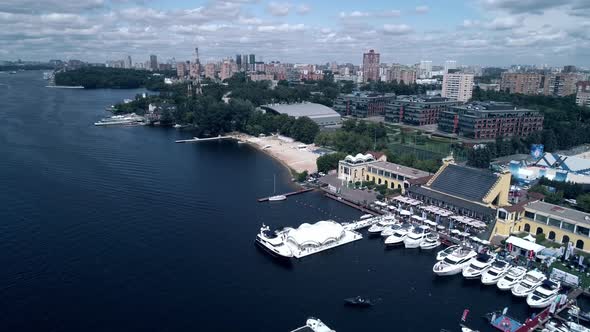 Exciting Aerial View of the Harbor with Moored Boats